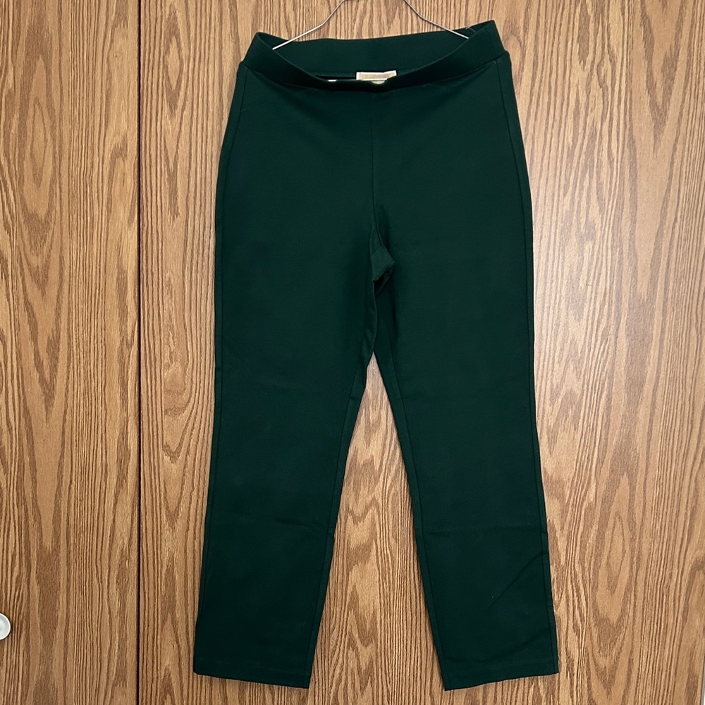 Michael Kors Dark Green Slim Ponte Pants